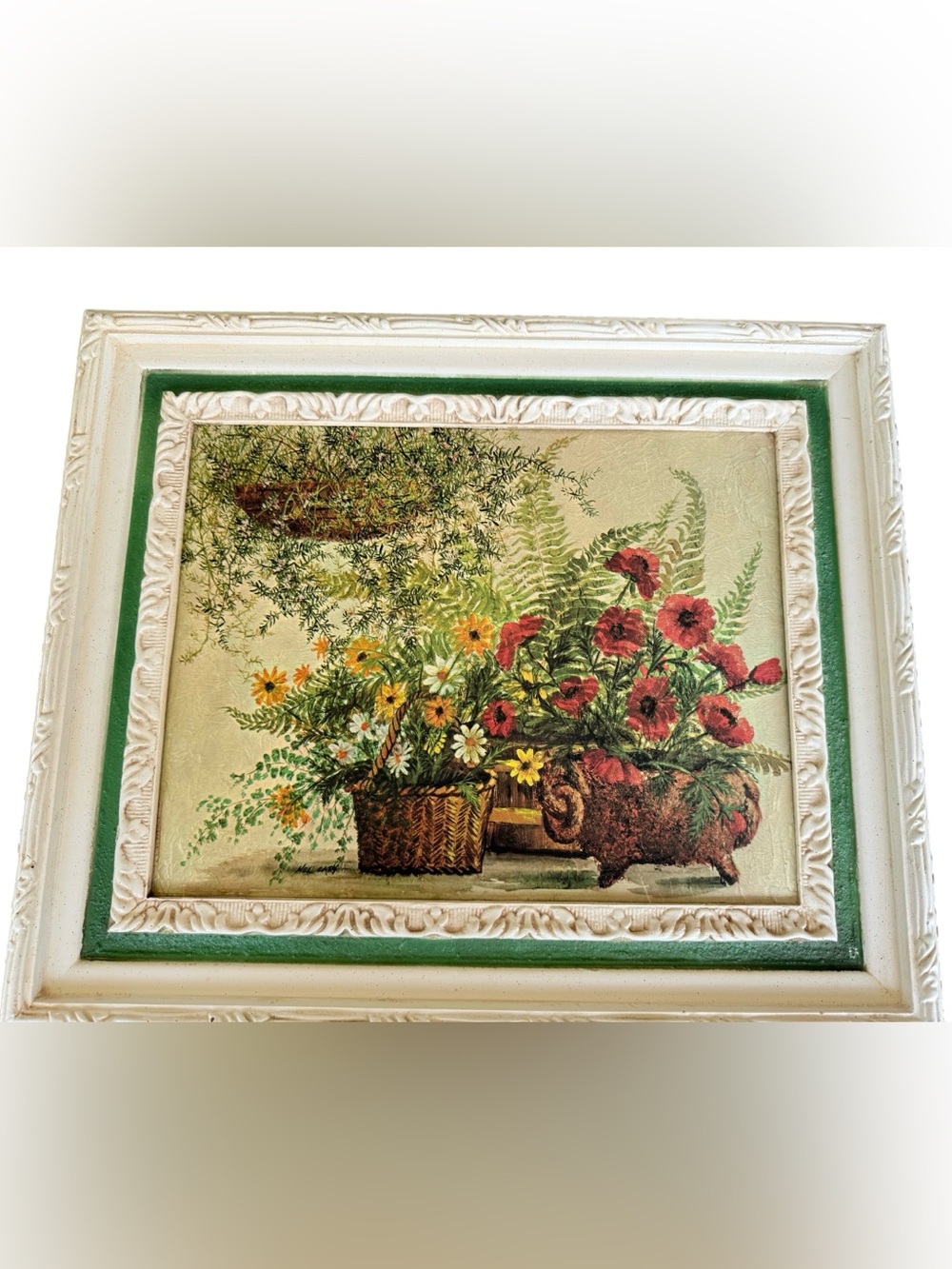Vintage Nell Cary Home Interiors Floral Framed Wall Art